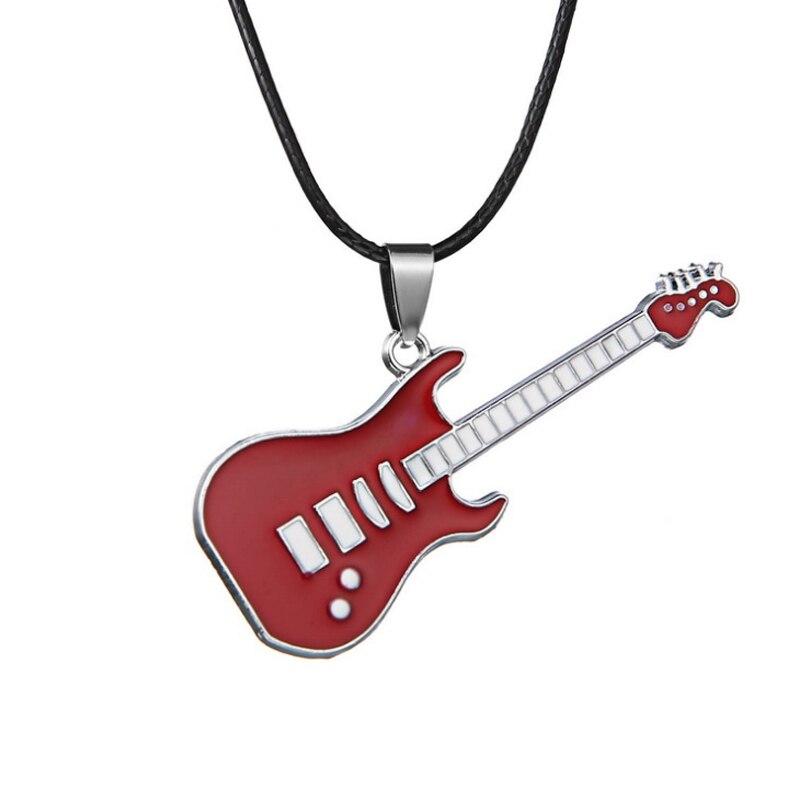 Love Music Exquisite Guitar Shaped Pendant Leather Rope Clavicle Chain Jewelry - MERGE.DAY.1.FREESTYLE