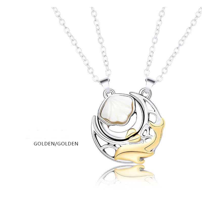 Magnet Stone Shell Men's and Women's Clavicle Fashion Couple Necklace Chains - MERGE.DAY.1.FREESTYLE