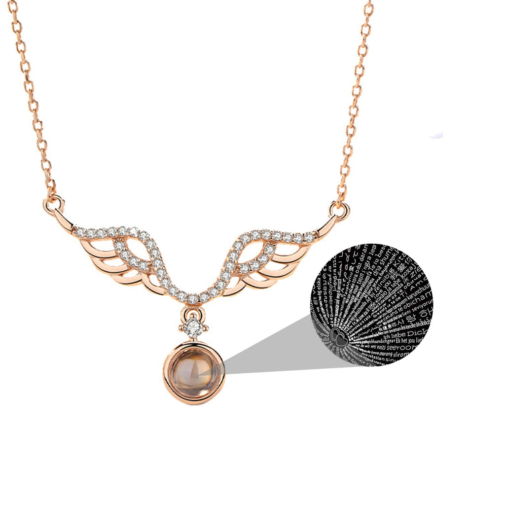 Customized 925 Silver 100 languages Projection Necklace Couple Memory Gifts - MERGE.DAY.1.FREESTYLE