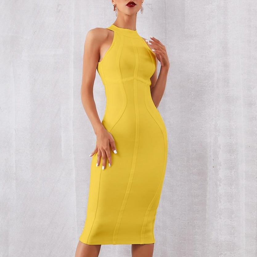 2022 New Summer White Women Bodycon Bandage Dress Elegant Tank Sexy Sleeveless Dresses - MERGE.DAY.1.FREESTYLE
