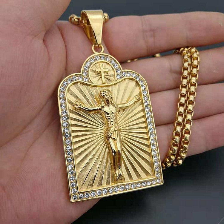 Personality Creative Jesus Cross Amulet Pendant Rock Casual Gift Catholic Christian Necklace - MERGE.DAY.1.FREESTYLE