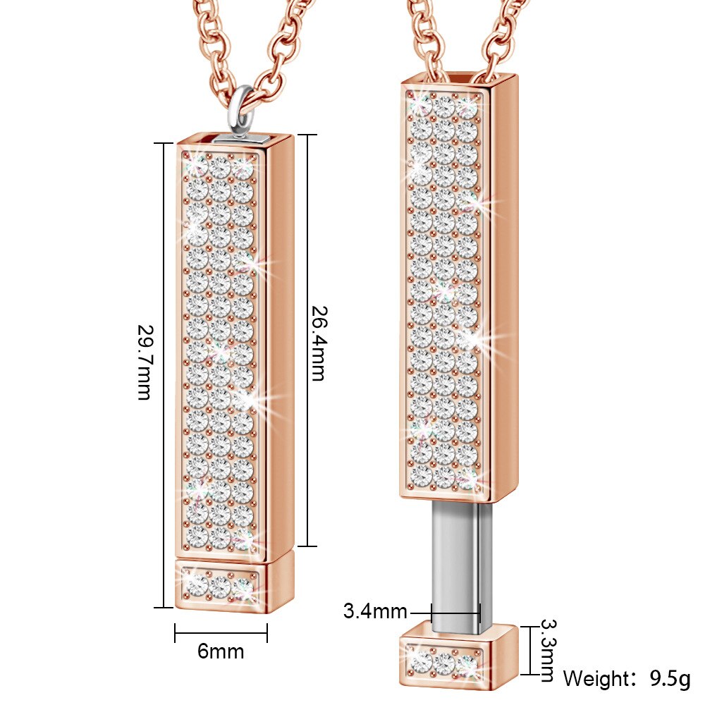 Rose Gold Personalized Name Retractable Double-layer Engraved 3D Necklace - MERGE.DAY.1.FREESTYLE
