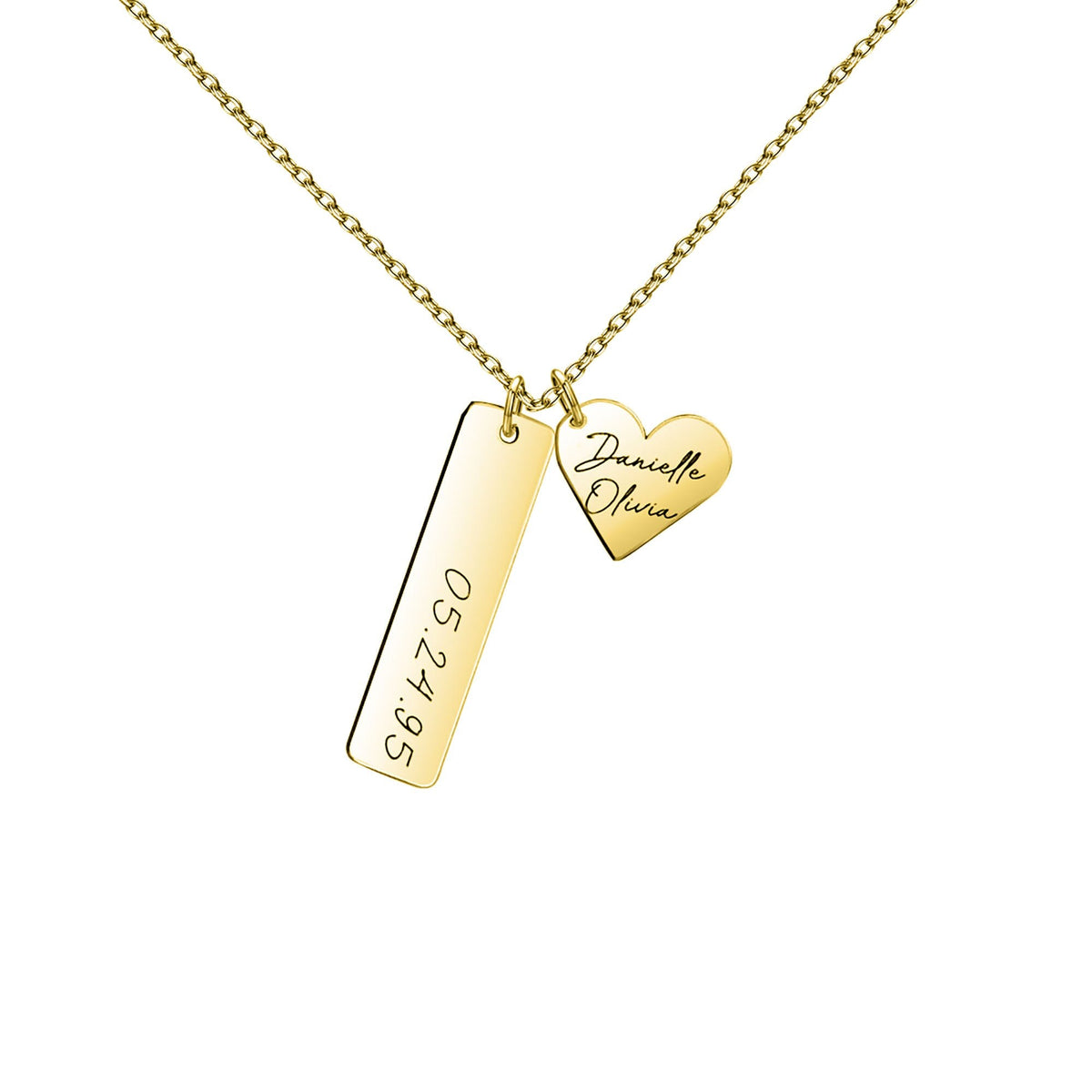 Heart-shaped Necklace Personalized Engraved Name Text Pendant - MERGE.DAY.1.FREESTYLE