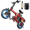 A12 48V15Ah US Fast Shipping DTTZH Electric Foldable Bicycle Ebike E-bike 1000W Peak 14"FatTire EBike Removable Lithium Battery - MERGE.DAY.1.FREESTYLE