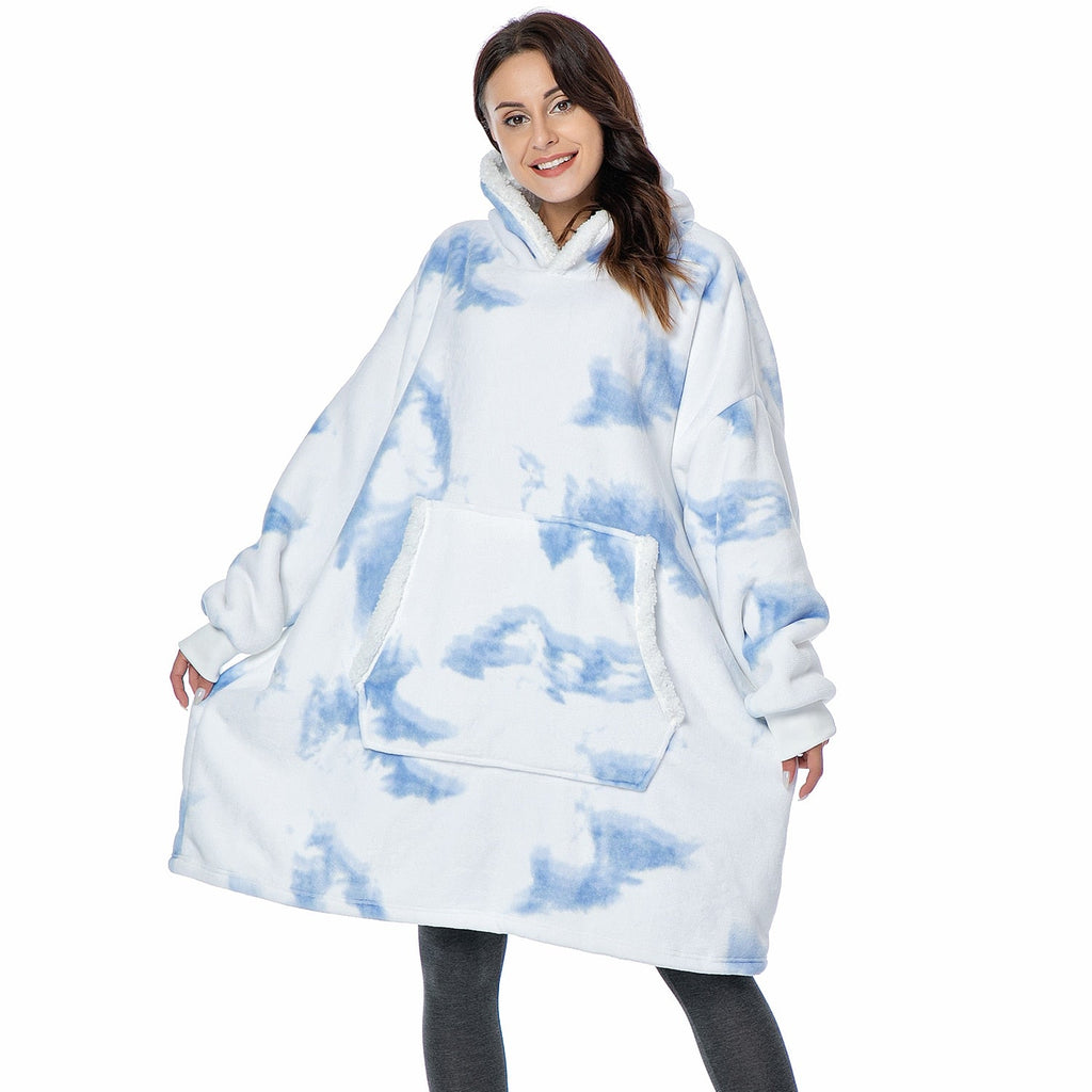 Winter Hoodies Fleece Giant TV Blanket With Sleeves Pullover - MERGE.DAY.1.FREESTYLE