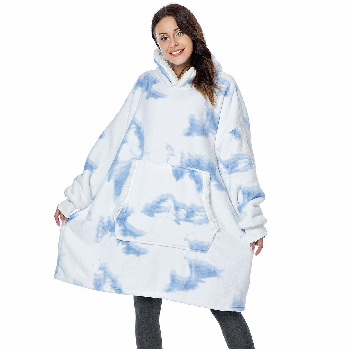 Winter Hoodies Fleece Giant TV Blanket With Sleeves Pullover - MERGE.DAY.1.FREESTYLE