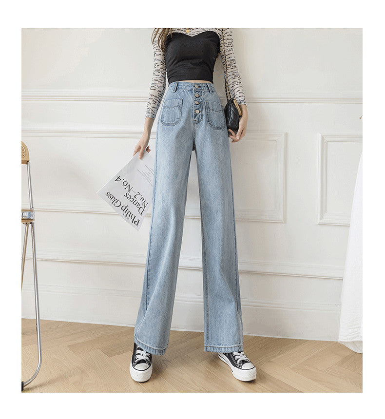 Women's Loose Straight Denim Trousers Female High Waist Wide Leg Pants high street - MERGE.DAY.1.FREESTYLE