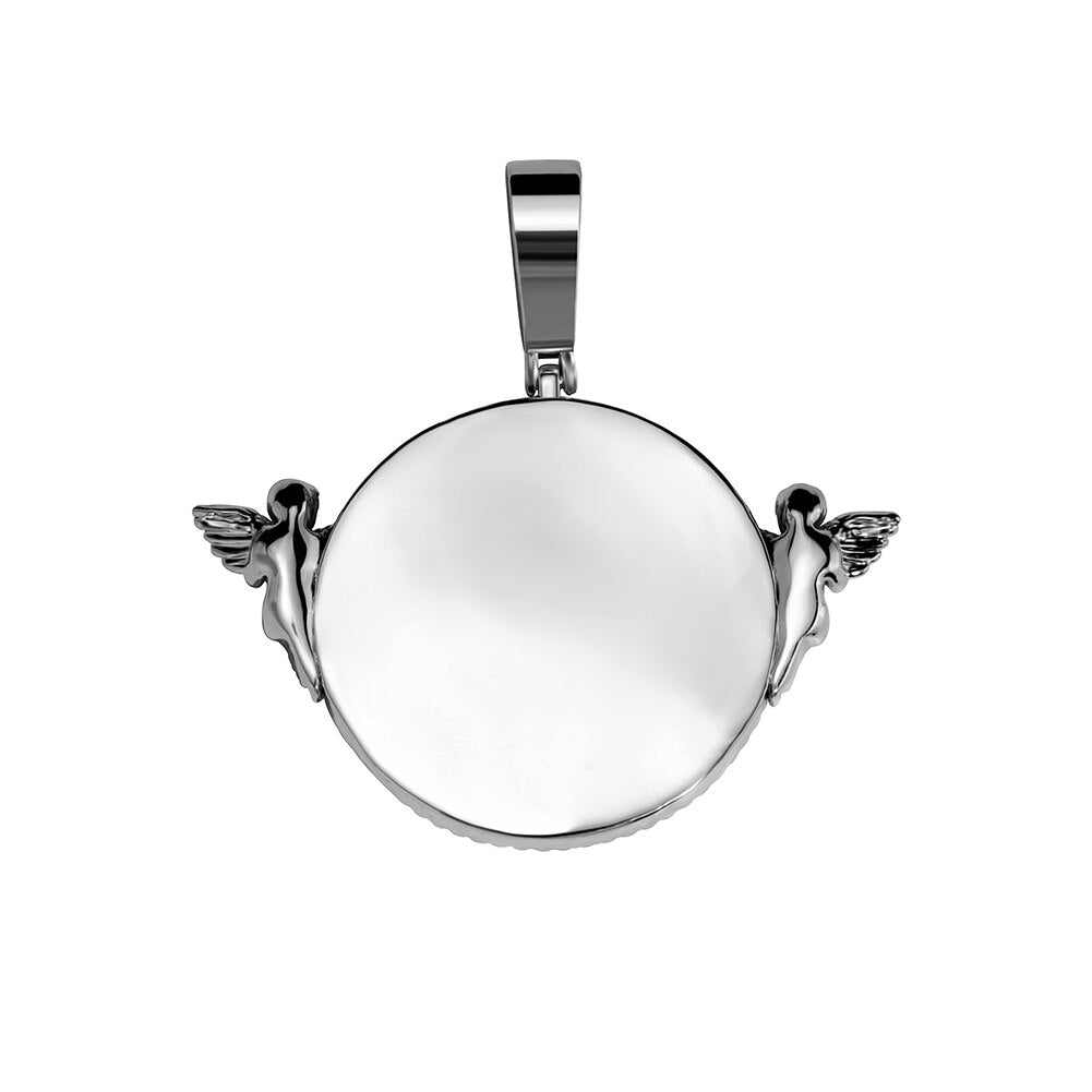 Personalized Custom Photo Pendant Round With Angel For Men Women Jewelry - MERGE.DAY.1.FREESTYLE