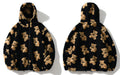 Hip Hop Men Women Fashion Bear Print Full Zip Hooded Coat Tops Outwear - MERGE.DAY.1.FREESTYLE