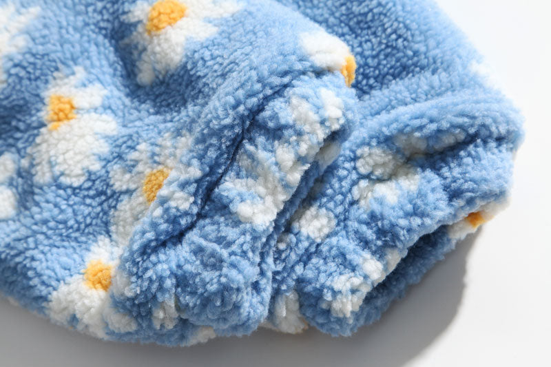 Cotton Padded Thick Parkas Jackets Daisy Print Fleece Warm Full Zip Coats - MERGE.DAY.1.FREESTYLE