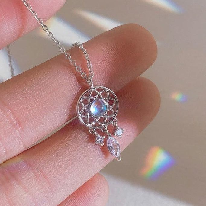 Tassel Moonstone Charm Necklace for Women Creative Pendant - MERGE.DAY.1.FREESTYLE
