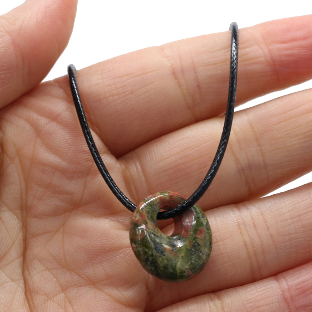 Natural Malachites Rose Quartzs Pendant Necklace Simple Stylish Pendant Necklace - MERGE.DAY.1.FREESTYLE