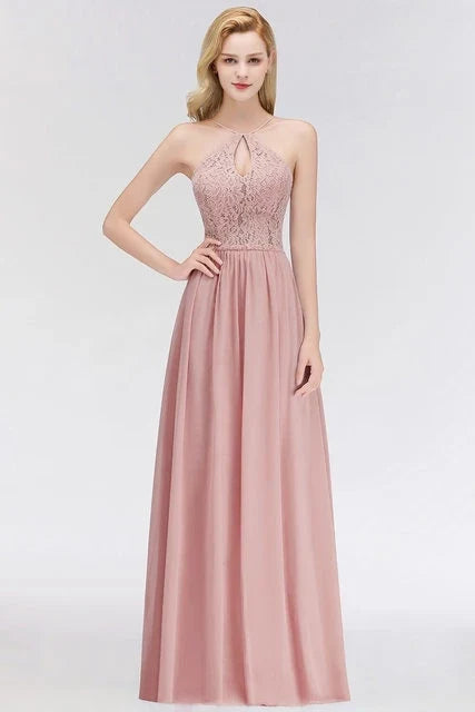 Sexy Backless Spaghetti Straps Halter Neck Lace Evening Dresses - MERGE.DAY.1.FREESTYLE