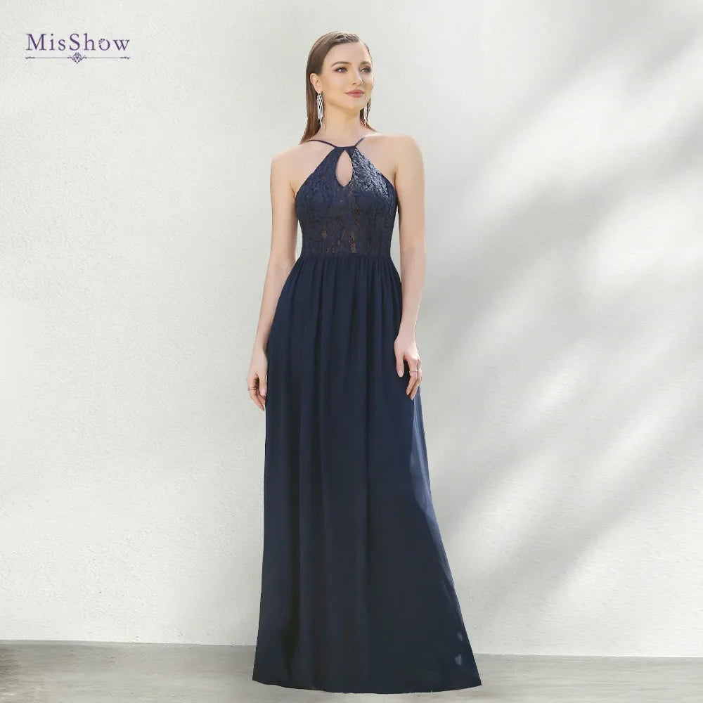 Sexy Backless Spaghetti Straps Halter Neck Lace Evening Dresses - MERGE.DAY.1.FREESTYLE