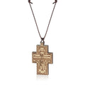 Handmade Rope Chain Necklace Wood Orthodox Cross Pendant Necklace - MERGE.DAY.1.FREESTYLE