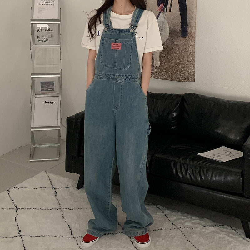 Casual Denim Jumpsuits Women Loose Overalls Baggy Wide Leg Rompers - MERGE.DAY.1.FREESTYLE