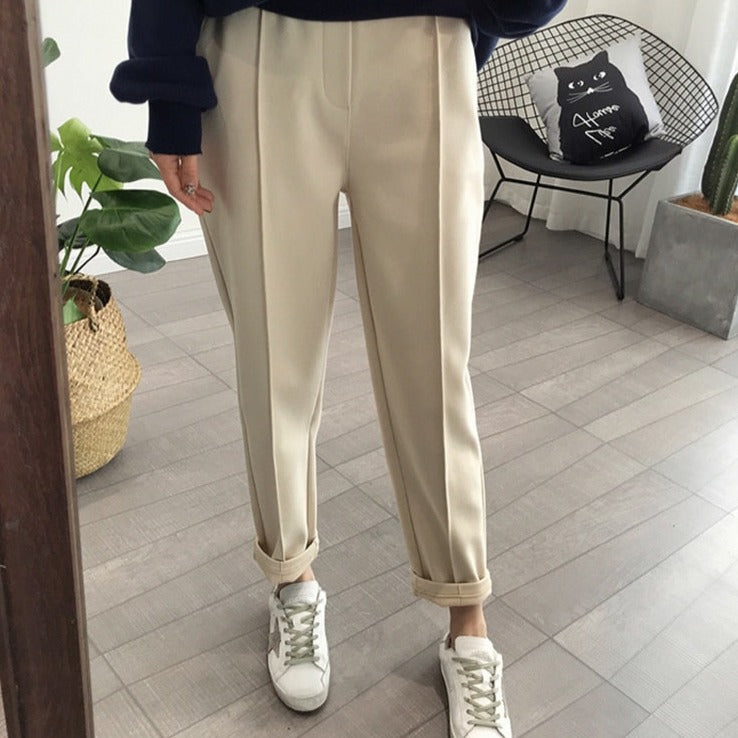 Pencil Pants Wool Pants Female Autumn High Waist Loose Trousers Capris - MERGE.DAY.1.FREESTYLE