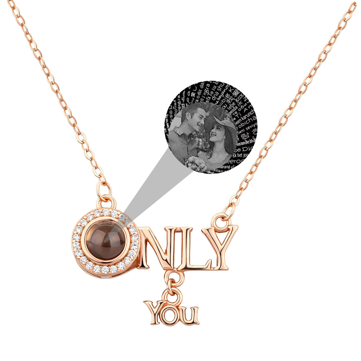 Customized 925 Silver photo Projection Necklace Couple Memory Gifts - MERGE.DAY.1.FREESTYLE