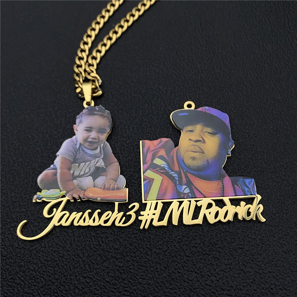 Custom Photo Necklace Picture Pendant Name Memory Jewelry - MERGE.DAY.1.FREESTYLE