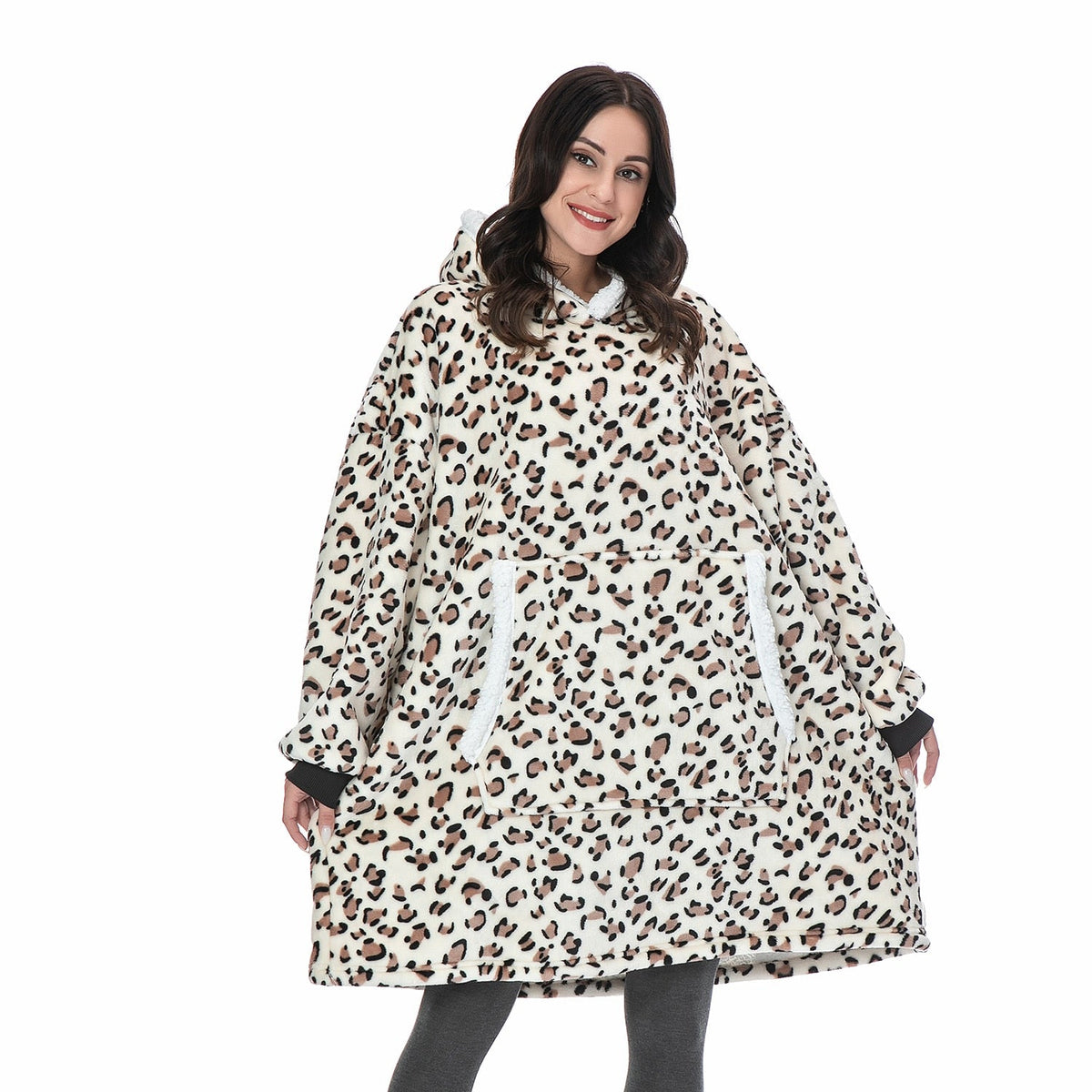 Winter Hoodies Fleece Giant TV Blanket With Sleeves Pullover - MERGE.DAY.1.FREESTYLE