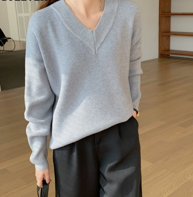 Full Sleeve Loose Female Pullovers Jumpers Autumn Winter Thick Ladies Knitwear - MERGE.DAY.1.FREESTYLE