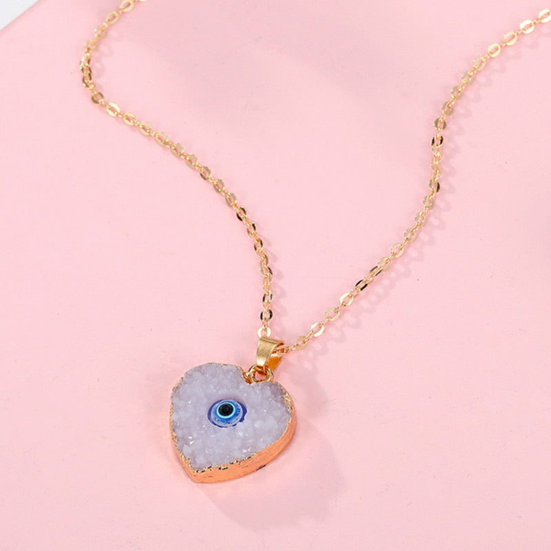 Turkish Evil Eye Pendant Choker Necklace Lucky Blue Evil Eyes Clavicle Chain Necklace - MERGE.DAY.1.FREESTYLE