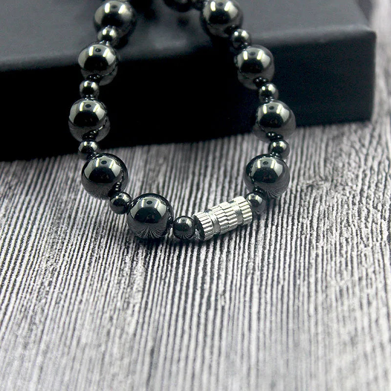 hematite necklace Round Beads Beaded Necklace - MERGE.DAY.1.FREESTYLE