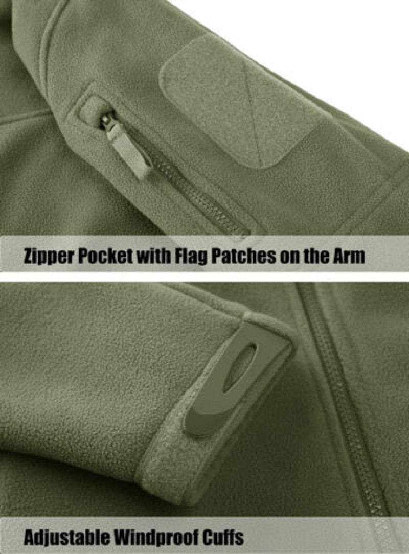 Full Zip Up Tactical Army Fleece Jacket Military Thermal Warm Outwear Windbreaker - MERGE.DAY.1.FREESTYLE