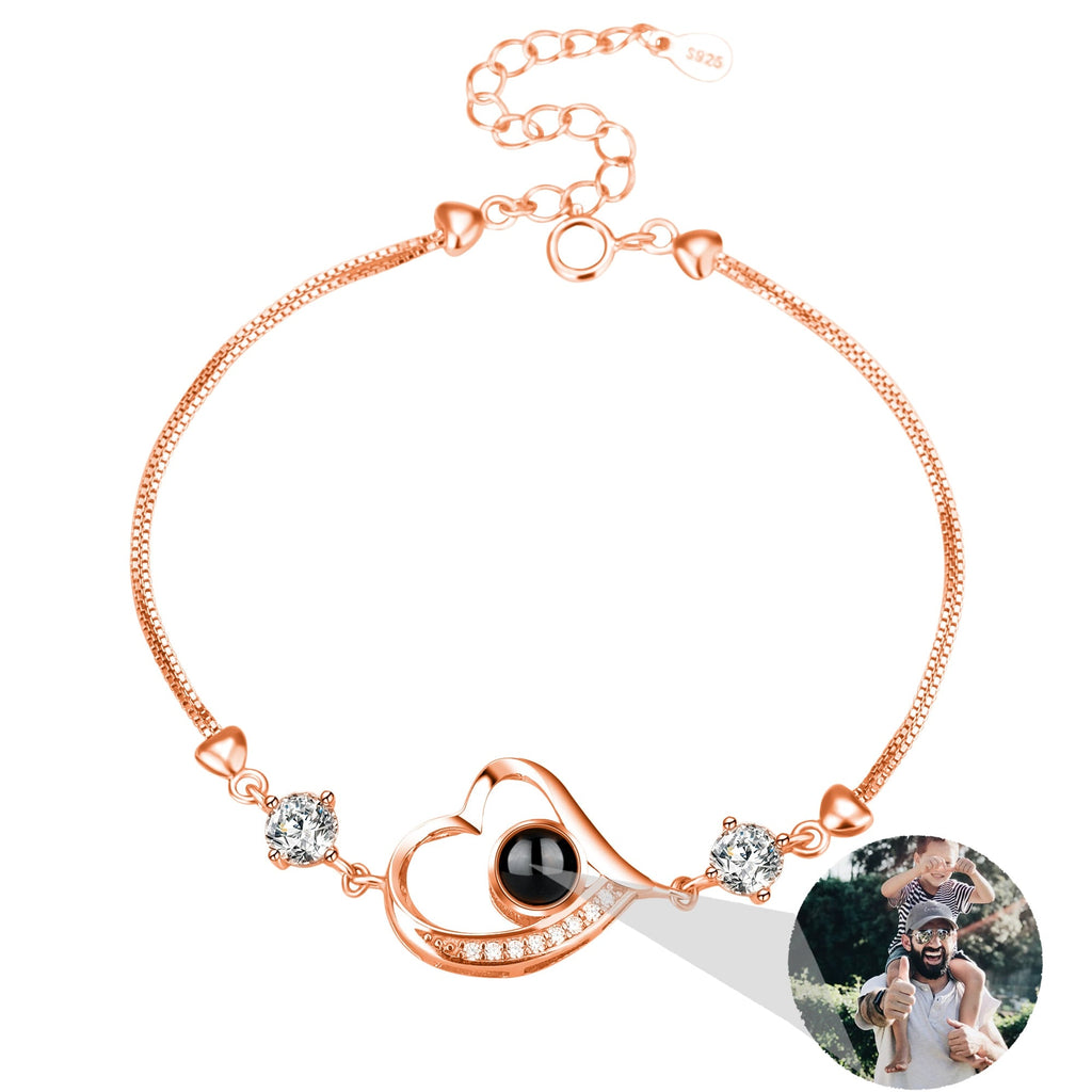 Customize Photo Name Projection Bracelet For Heart Chain Bracelets - MERGE.DAY.1.FREESTYLE