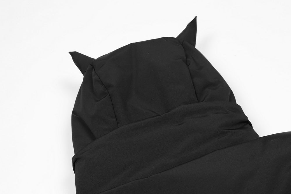 Embroidered Skull Jacket Streetwear Little Devil Designer Hood Padded Jacket Coat - MERGE.DAY.1.FREESTYLE