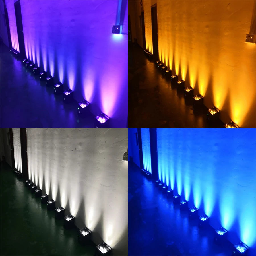 Battery Powered LED Uplights Rechargeable Par Can 6x18W RGBWA+UV 9600 MAh APP/Remote/DMX512 Control Stage Lights - MERGE.DAY.1.FREESTYLE