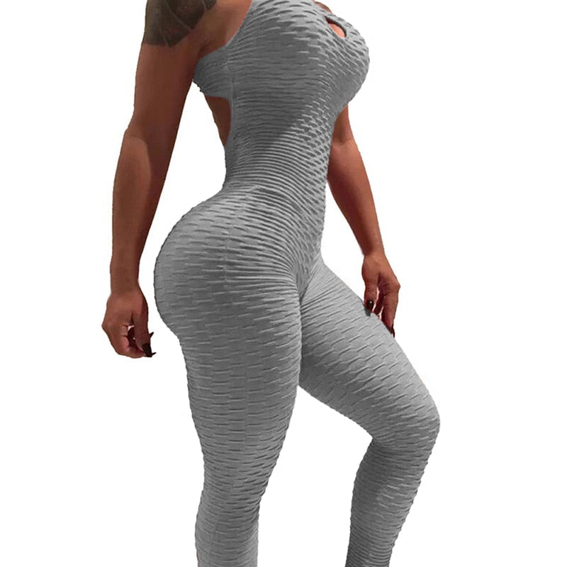 Halter Women Tracksuit Jumpsuit Play Suit Slim Sport Backless Running Sportswear Jumpsuit - MERGE.DAY.1.FREESTYLE