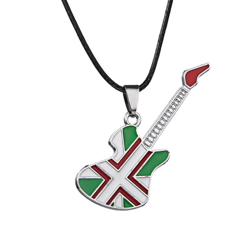 Love Music Exquisite Guitar Shaped Pendant Leather Rope Clavicle Chain Jewelry - MERGE.DAY.1.FREESTYLE