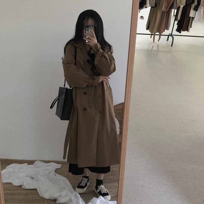 Loose Overcoat Autumn Winter Fashion Double-breasted Windbreaker Femme - MERGE.DAY.1.FREESTYLE