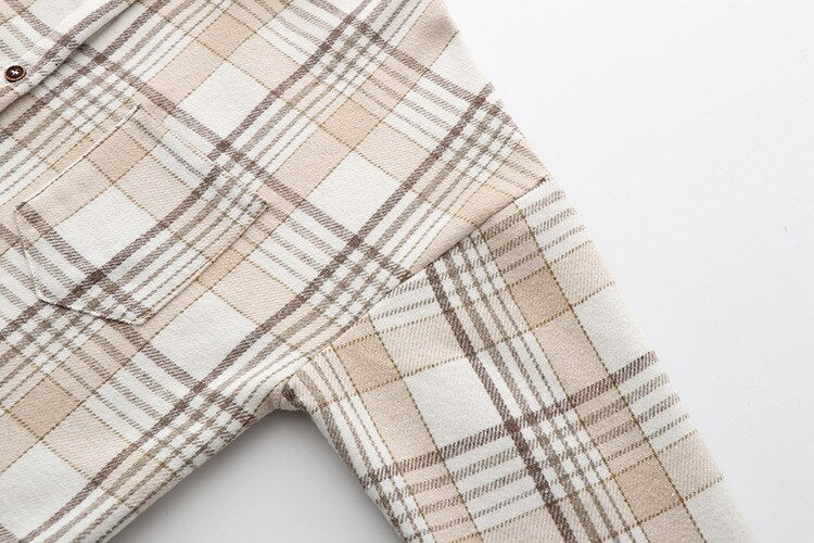 Velvet Thicken Plaid Shirts Blouses Autumn Winter Warm Shirts - MERGE.DAY.1.FREESTYLE