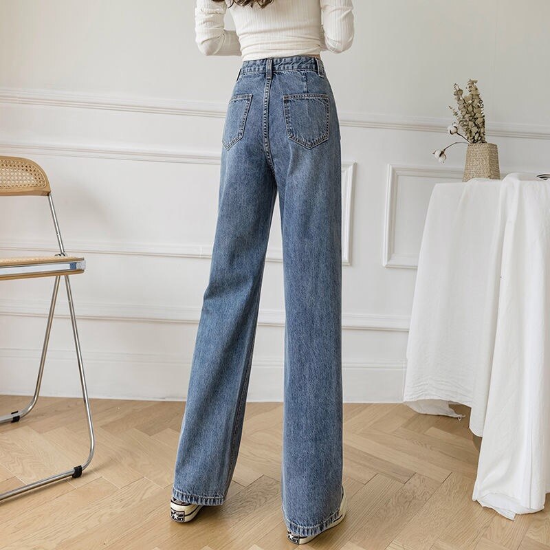 Women's Loose Straight Denim Trousers Female High Waist Wide Leg Pants high street - MERGE.DAY.1.FREESTYLE