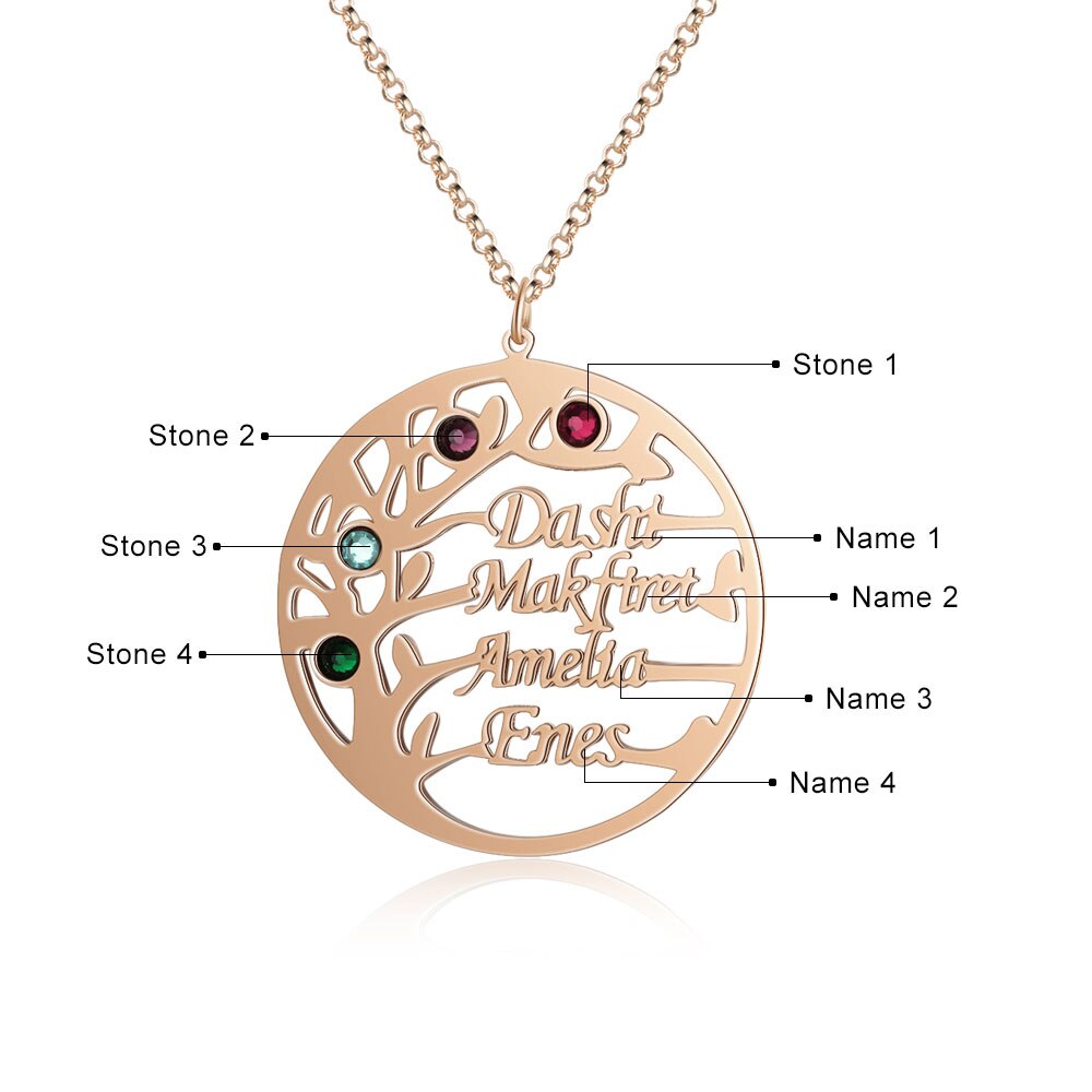 Customized Family Tree Necklace Sister Best Friend Nameplate Gift - MERGE.DAY.1.FREESTYLE