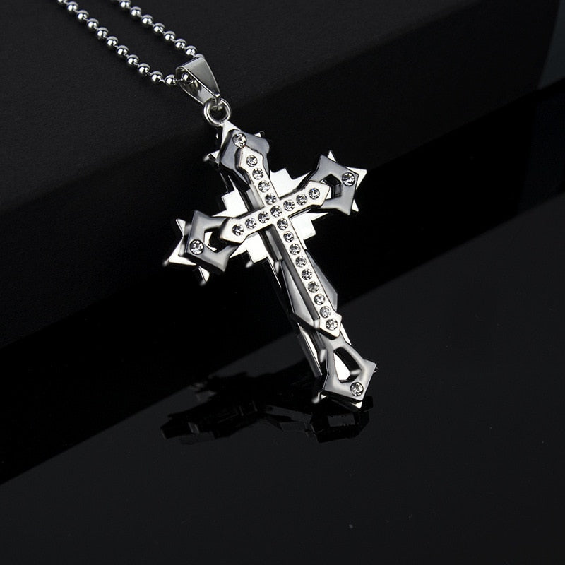Black Rectangle Pendant Necklace Men Stainless Steel Chain Men Necklace Jewelry - MERGE.DAY.1.FREESTYLE