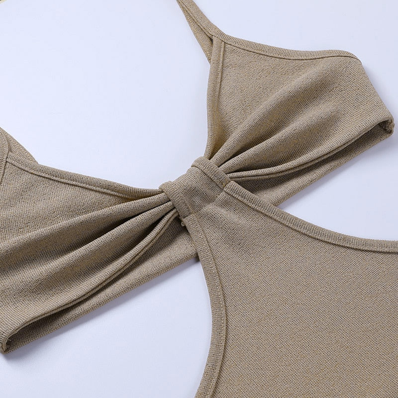 Knitted Maxi Dresses for Women Summer 2021 Elegant Sexy Cut Out Backless Bodycon - MERGE.DAY.1.FREESTYLE