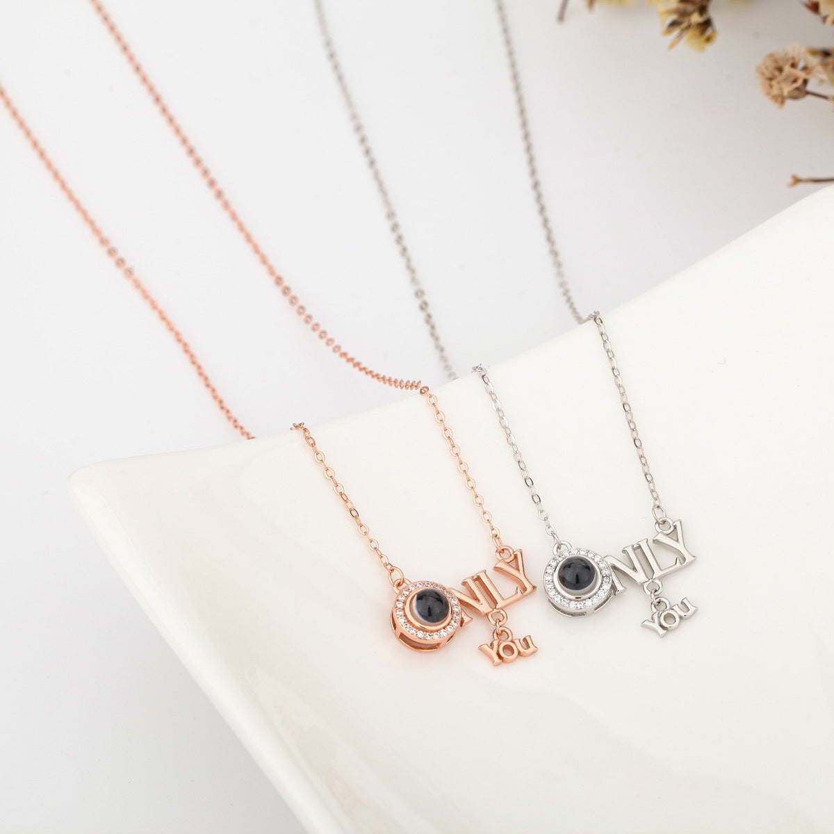 Customized 925 Silver 100 languages Projection Necklace Couple Memory Gifts - MERGE.DAY.1.FREESTYLE