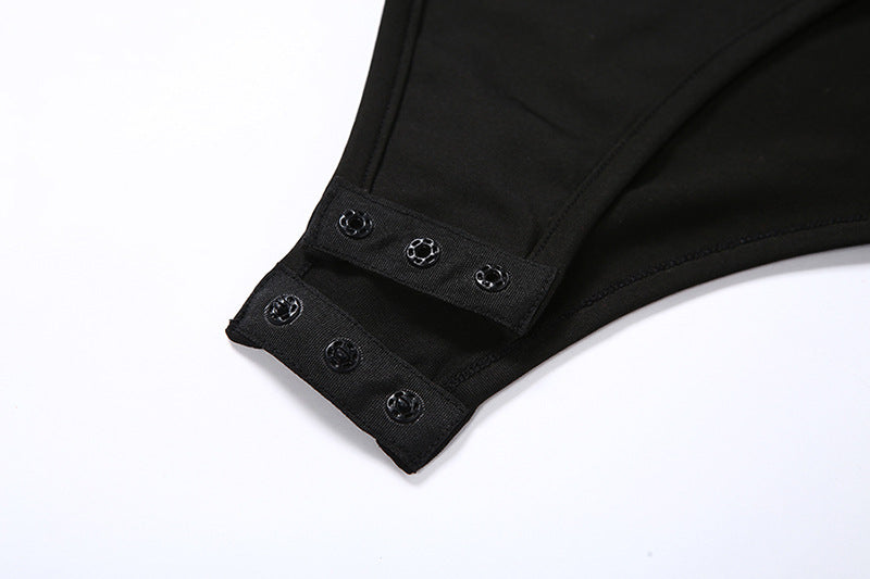 Sexy Hollow Women's Jumpsuit Round Neck Black Slim Fit All-match Thin Rompers Summer 2022 - MERGE.DAY.1.FREESTYLE