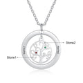 Tree of Life Name Necklace with Birthstone Name Engraved Pendant Family - MERGE.DAY.1.FREESTYLE