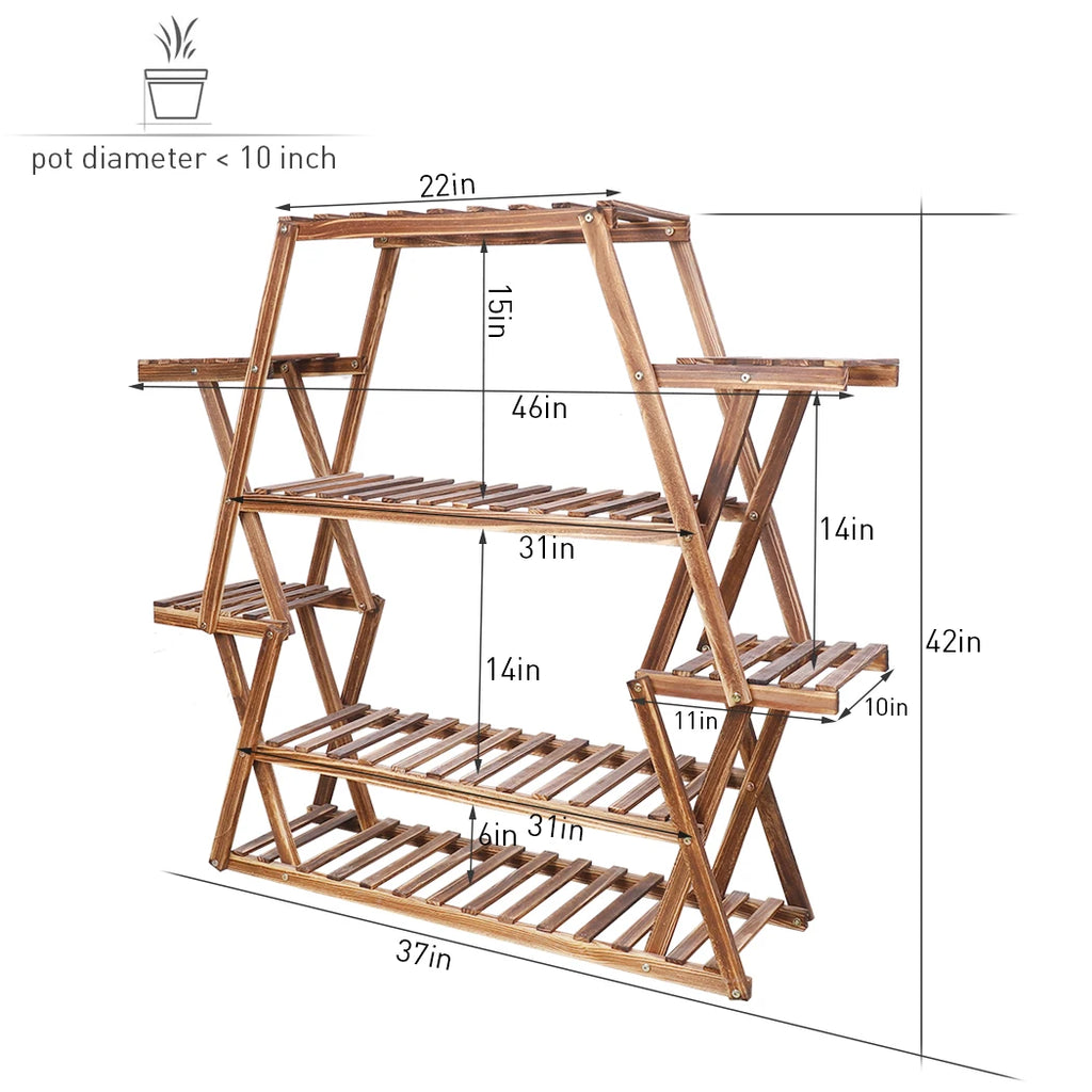 Wooden Plant Pot Stand Muti-Lader Flower Display Shelf - MERGE.DAY.1.FREESTYLE