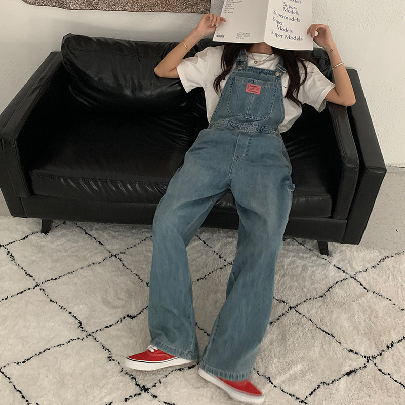 Casual Denim Jumpsuits Women Loose Overalls Baggy Wide Leg Rompers - MERGE.DAY.1.FREESTYLE