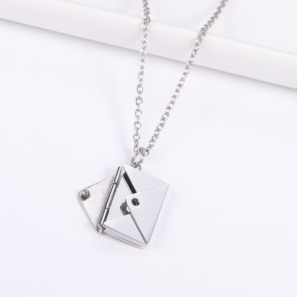 Personalized Custom Envelope Custom Photo Engraved Name Necklace Pendant - MERGE.DAY.1.FREESTYLE
