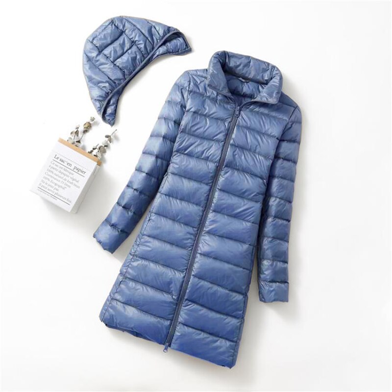 Ultralight Thin Down Jacket White Duck Down Hooded long Jackets Long Sleeve - MERGE.DAY.1.FREESTYLE