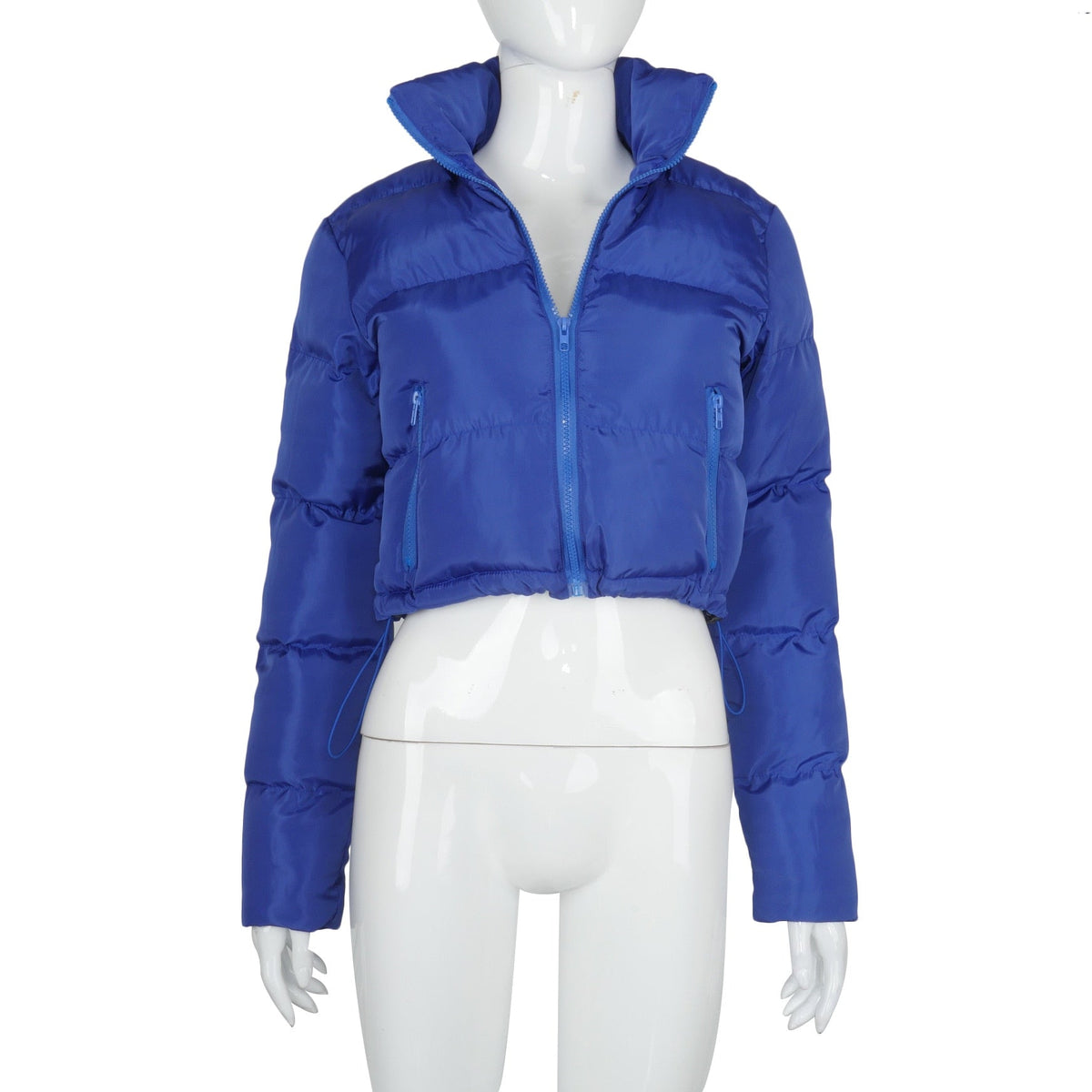 Faux PU Leather Y2K Bubble Puffer Winter Warm Jacket Women Long Sleeve Coats - MERGE.DAY.1.FREESTYLE