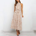 Summer Long Dress Polka Dot Casual Dresses Black Sexy Halter Strapless Sundress Vacation - MERGE.DAY.1.FREESTYLE