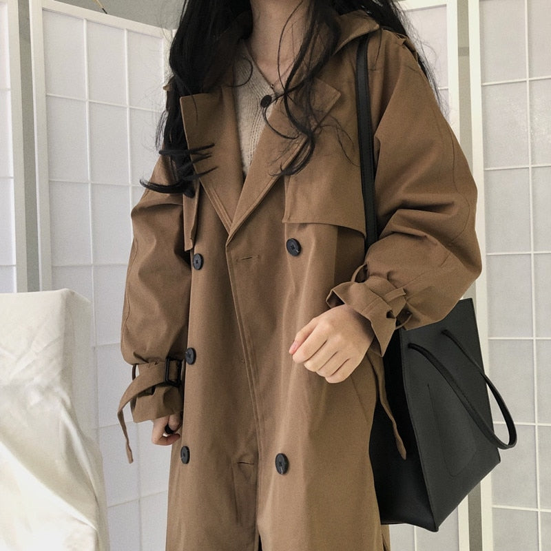 Loose Overcoat Autumn Winter Fashion Double-breasted Windbreaker Femme - MERGE.DAY.1.FREESTYLE