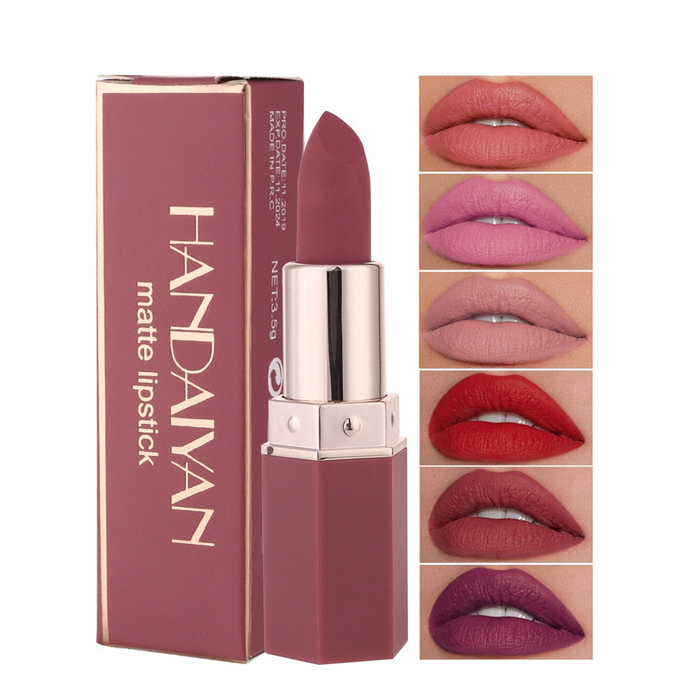 6 Colors Matte Non stick Cup Lipstick Long Lasting Moisturizing Lipstick Cosmetics Set - MERGE.DAY.1.FREESTYLE
